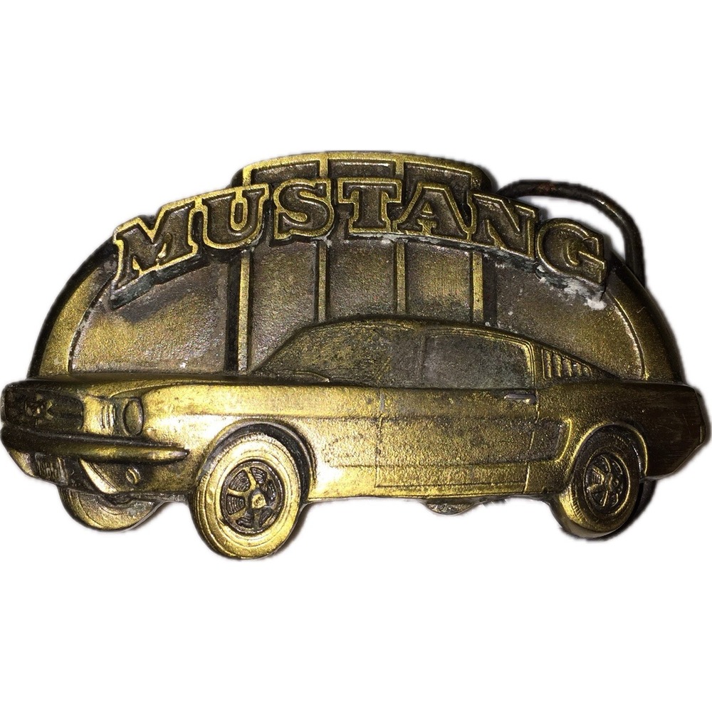 Unpainted Mustang Belt Buckle 90's The Great American Buckle Company 1954 USA